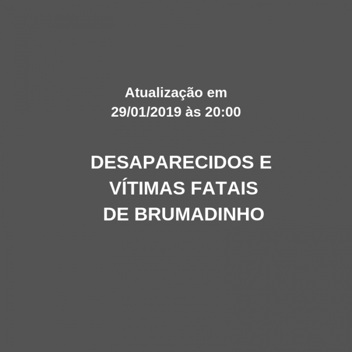 Vítimas fatais já identificadas (42) e desaparecidos (276)
