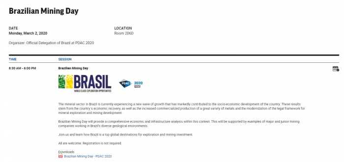 PDAC 2020: delegação apresentará oportunidades de investimento no Brasil