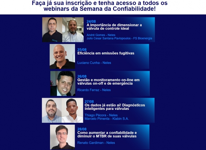 Semana da Confiabilidade Neles oferece cinco webinars sobre válvulas de controle