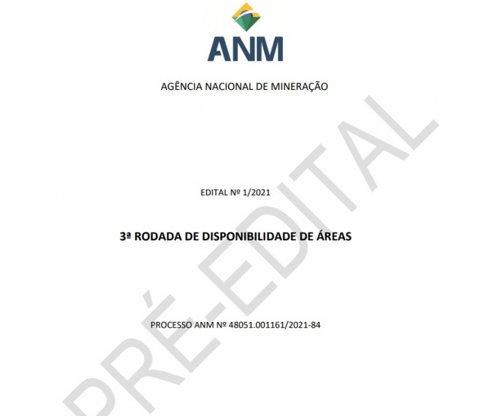 ANM disponibiliza pré-edital com mais de 2.700 áreas para lavra e pesquisa