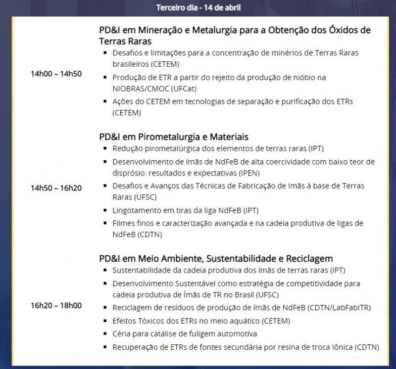 V SEMINÁRIO BRASILEIRO DE TERRAS RARAS (crédito: CDTN)