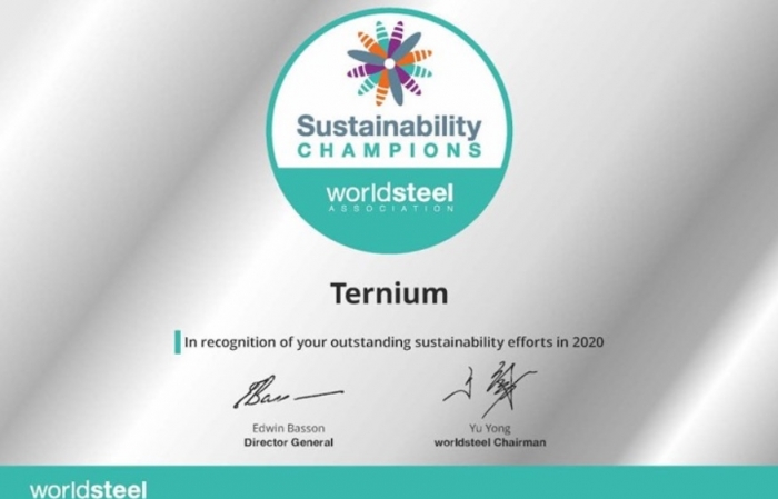 Ternium recebe premiação da Worldsteel pelo terceiro ano consecutivo