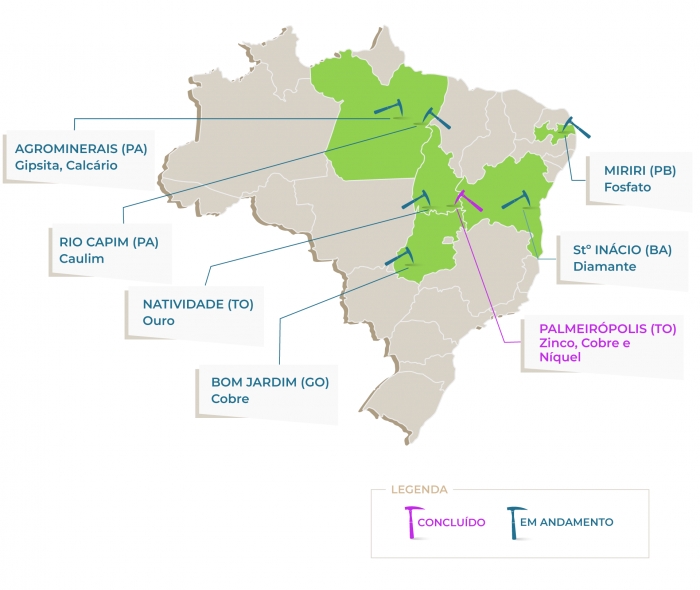 Serviço Geológico publica editais de cessão de direitos minerários sobre áreas de caulim, cobre e fosfato