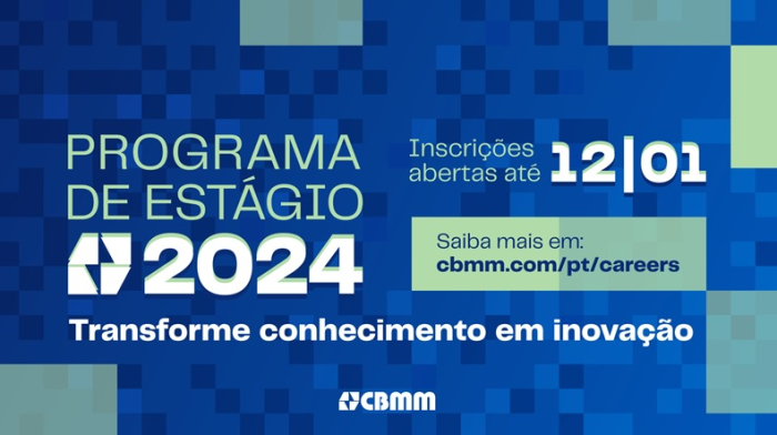 CBMM recebe inscrições para o Programa de Estágio 2024 até 12 de janeiro