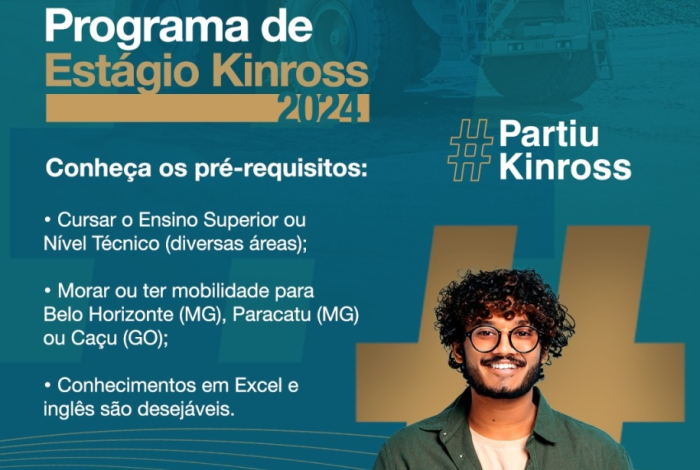 Programa de Estágio 2024 da Kinross tem inscrições abertas