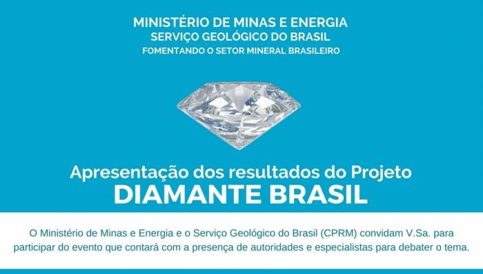 MME e CPRM divulgam amanhã resultados do projeto Diamante Brasil