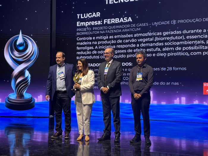 Projeto “Queimador de Gases” reforça práticas sustentáveis da Ferbasa e recebe Prêmio FIEB 2025